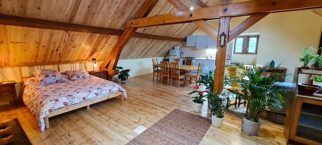 Loft Mansarde Du Train Jaune Avec Vue Sur Les Montagnes Сайагуз Экстерьер фото